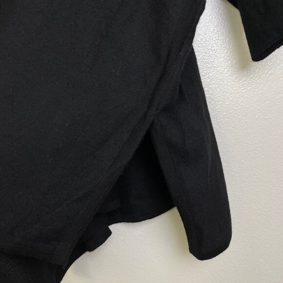 Cuyana Oversized Turtleneck Sweater Black Womens Regular Knit Tunic Slit - Picture 8 of 12